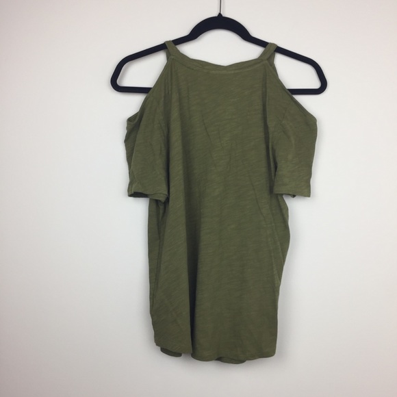 NWT Maeve Anthropologie Cold Shoulder Olive Green - Picture 4 of 7